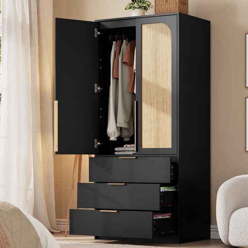 Black door wardrobe armoire - door,