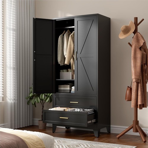 Metal door wardrobe - metal, wardrobe,modern