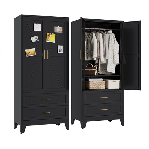Metal armoire wardrobe - wardrobe, closet