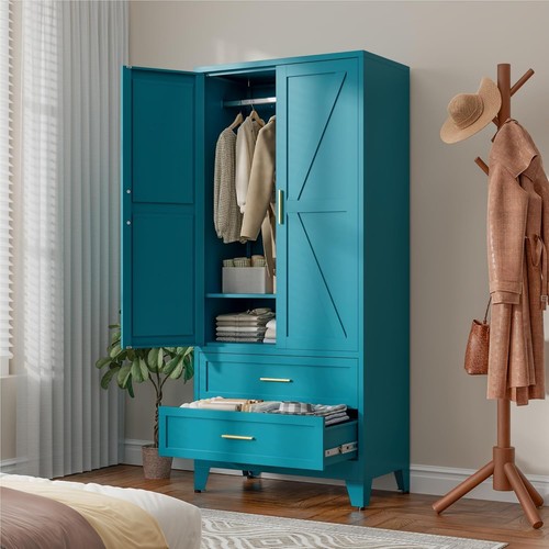 Metal armoire wardrobe - armoire,